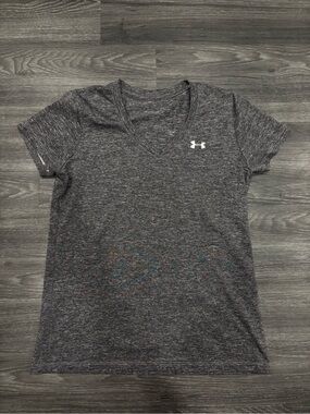 Under Armour Women's Dark Heather Gray V-Neck Performance Tee